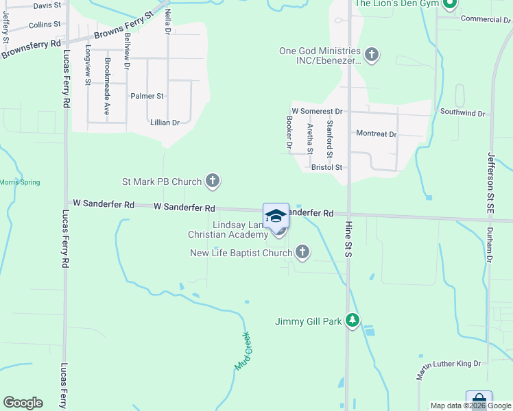 map of restaurants, bars, coffee shops, grocery stores, and more near 720 Sanderfer Road West in Athens