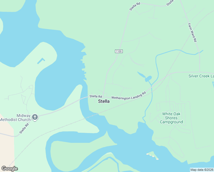 map of restaurants, bars, coffee shops, grocery stores, and more near 102 Swingbridge Drive in Stella