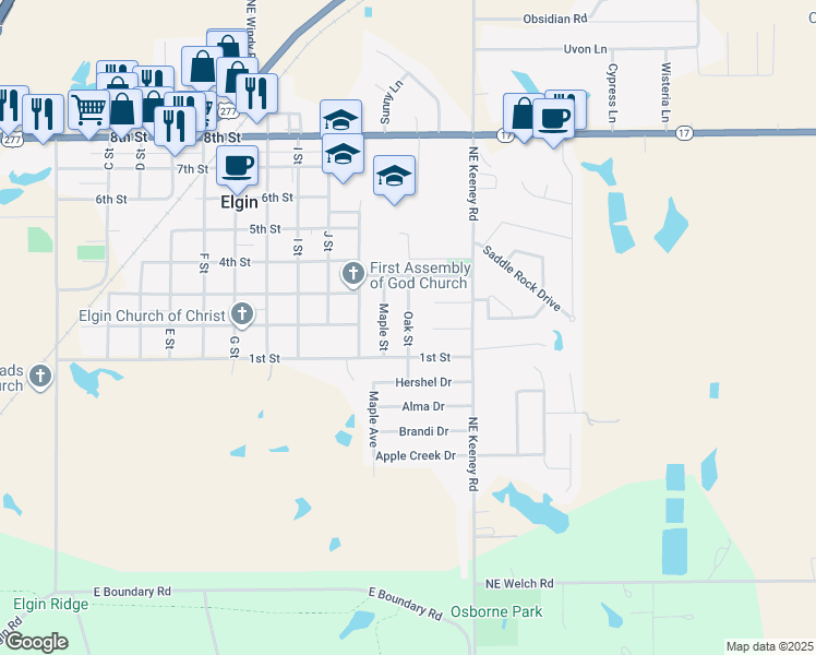 202 Oak Street, Elgin OK Walk Score