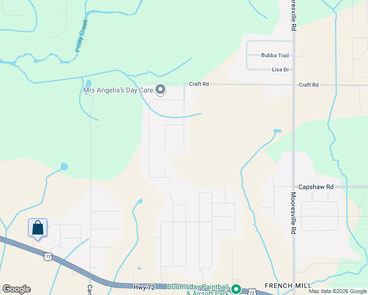 map of restaurants, bars, coffee shops, grocery stores, and more near 15182 Craft Lane in Athens