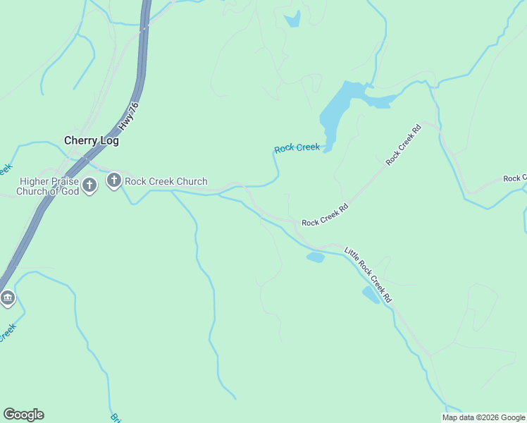 map of restaurants, bars, coffee shops, grocery stores, and more near 1300-7698 Rock Creek Road in Ellijay