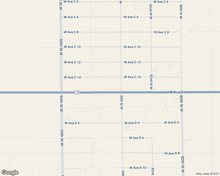 map of restaurants, bars, coffee shops, grocery stores, and more near 8541 West Avenue D in Lancaster