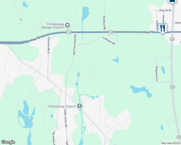 map of restaurants, bars, coffee shops, grocery stores, and more near 203 Oliver Dill Road in Chatsworth