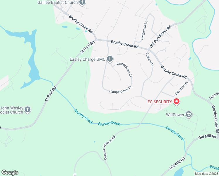 map of restaurants, bars, coffee shops, grocery stores, and more near 609 Abbey Road in Easley