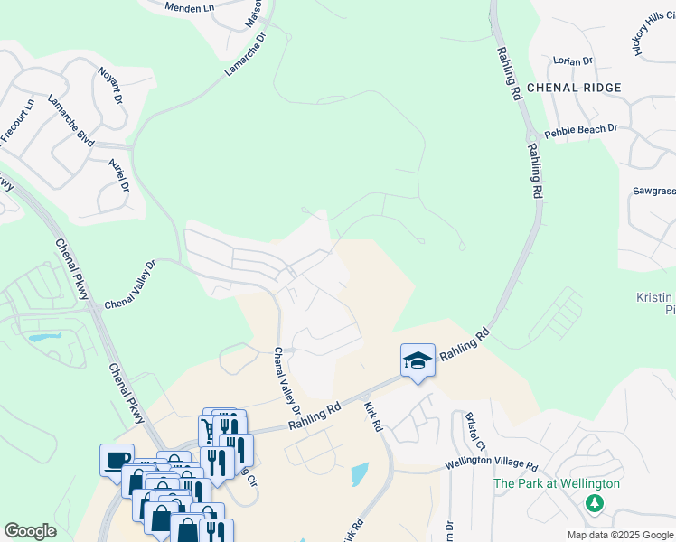 map of restaurants, bars, coffee shops, grocery stores, and more near 3 Chenal Heights Drive in Little Rock