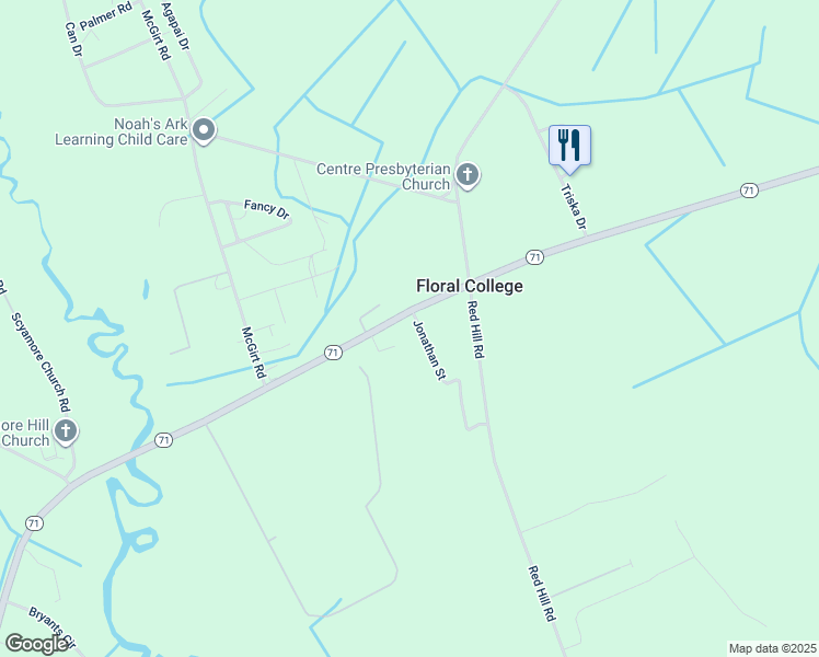 map of restaurants, bars, coffee shops, grocery stores, and more near 2502 North Carolina 71 in Maxton