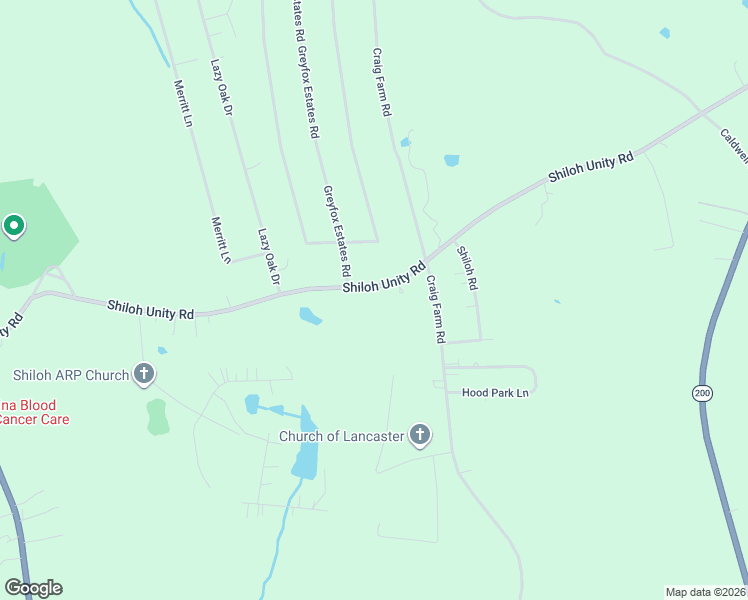 map of restaurants, bars, coffee shops, grocery stores, and more near 590 Shiloh Unity Road in Lancaster