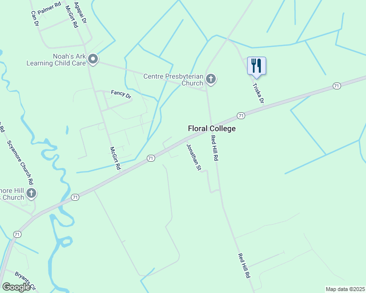 map of restaurants, bars, coffee shops, grocery stores, and more near 2502 North Carolina 71 in Maxton