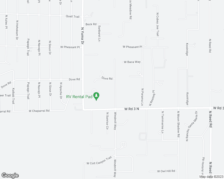 map of restaurants, bars, coffee shops, grocery stores, and more near 3610 West Dove Road in Chino Valley