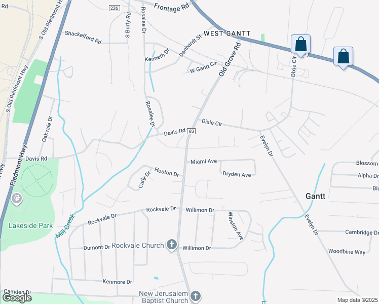 map of restaurants, bars, coffee shops, grocery stores, and more near 401 Old Grove Road in Piedmont