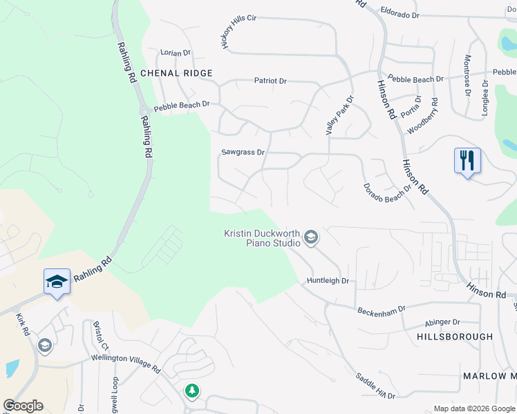 map of restaurants, bars, coffee shops, grocery stores, and more near 7 Sawgrass Court in Little Rock