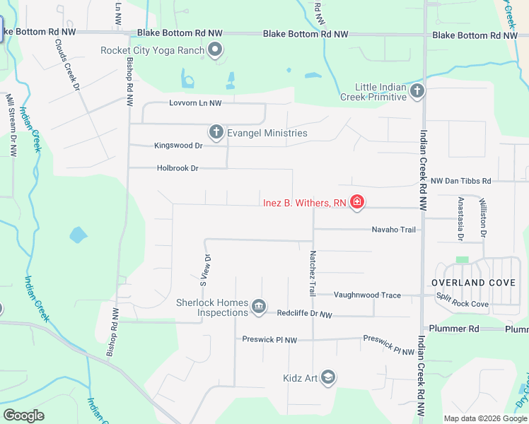 map of restaurants, bars, coffee shops, grocery stores, and more near 230 Bishop Farm Way in Huntsville