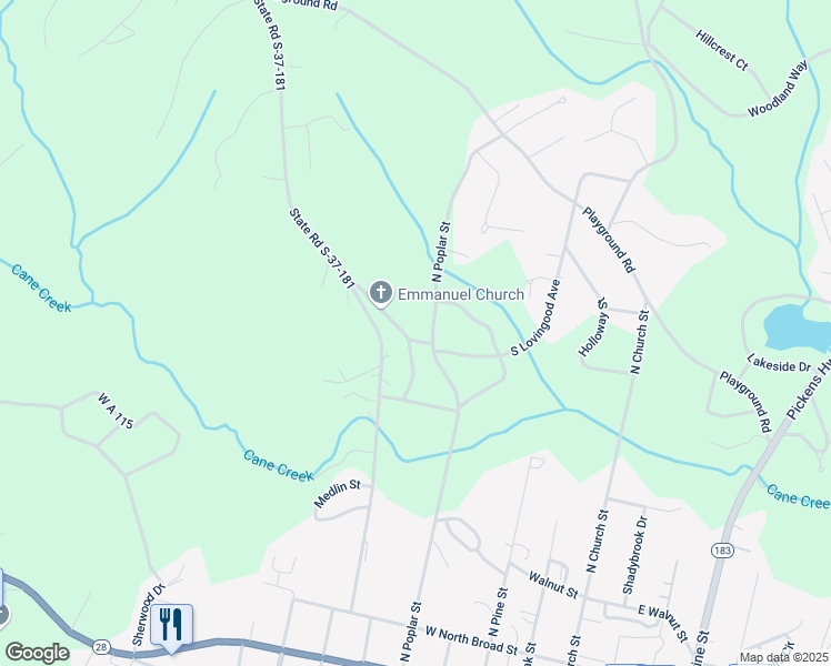 map of restaurants, bars, coffee shops, grocery stores, and more near 108 Lighthouse Road in Walhalla