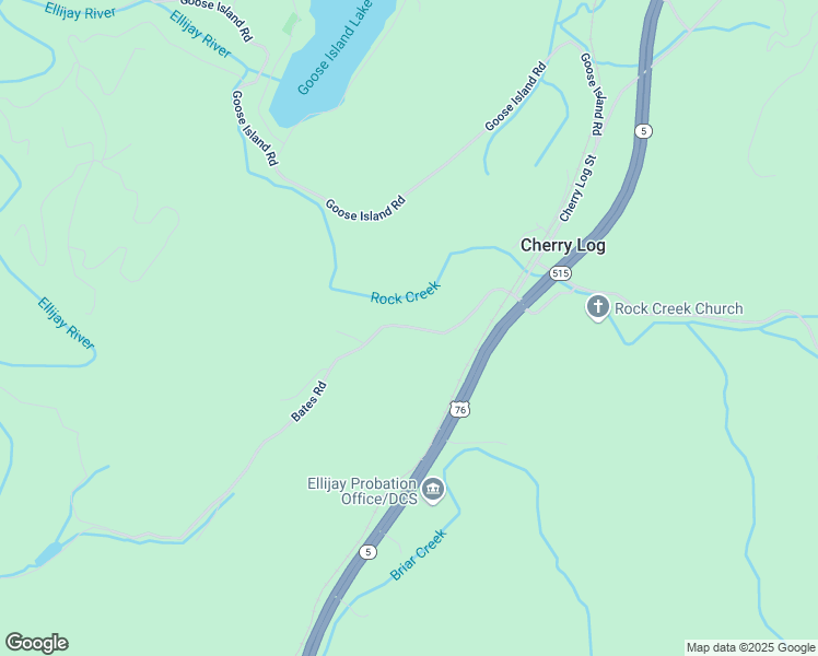 map of restaurants, bars, coffee shops, grocery stores, and more near Bates Road in Ellijay