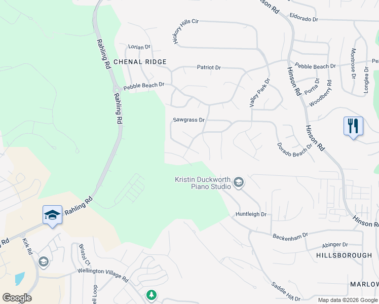 map of restaurants, bars, coffee shops, grocery stores, and more near 7 Sawgrass Court in Little Rock