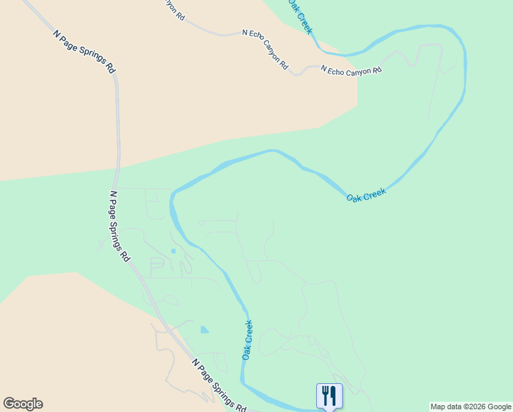 map of restaurants, bars, coffee shops, grocery stores, and more near 2675 Dancing Apache Road in Cornville