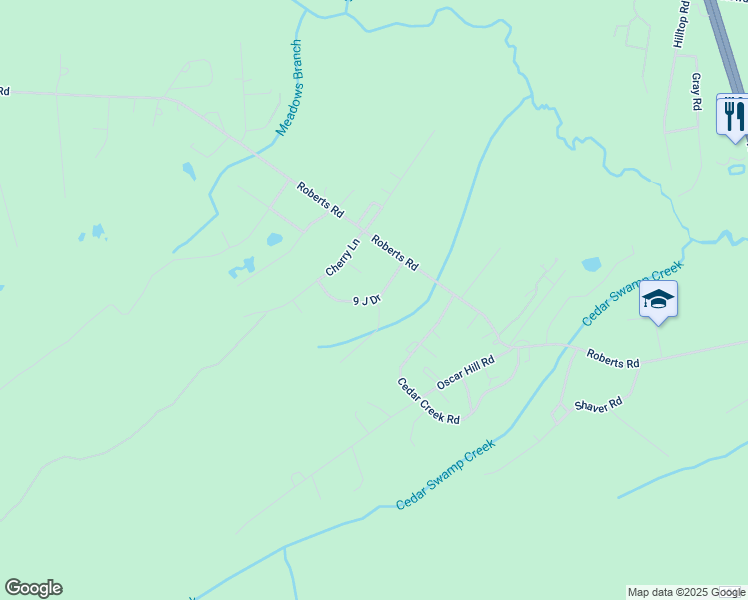 map of restaurants, bars, coffee shops, grocery stores, and more near 118 9 J Dr in Newport