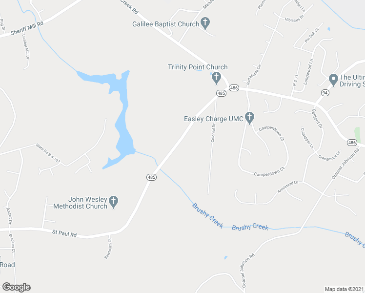 map of restaurants, bars, coffee shops, grocery stores, and more near 410 Saint Paul Road in Easley