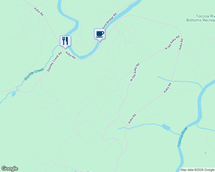 map of restaurants, bars, coffee shops, grocery stores, and more near 310 Aries Lane in Blue Ridge