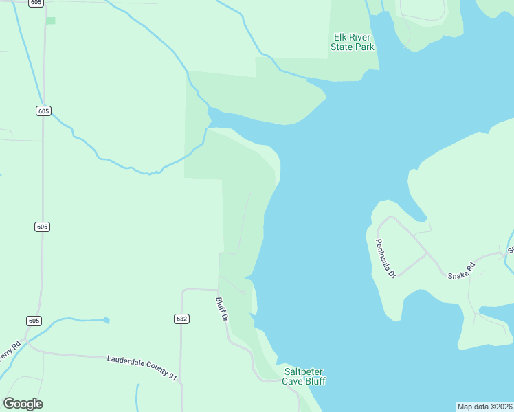 map of restaurants, bars, coffee shops, grocery stores, and more near Bluff Drive in Rogersville