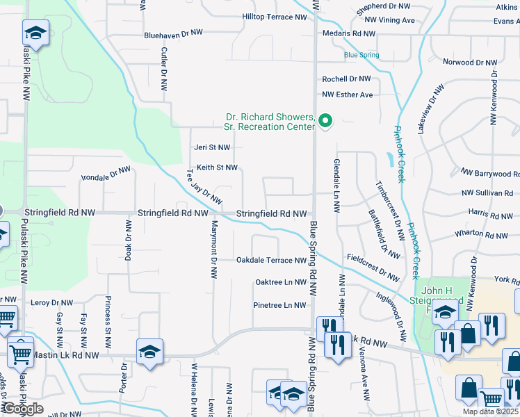 map of restaurants, bars, coffee shops, grocery stores, and more near 4202 Keith Street Northwest in Huntsville