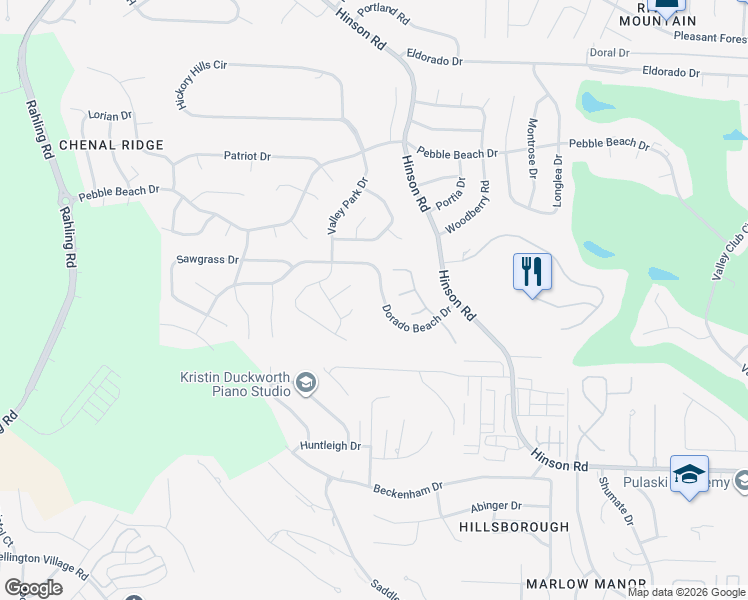 map of restaurants, bars, coffee shops, grocery stores, and more near 9 Melrose Cove in Little Rock