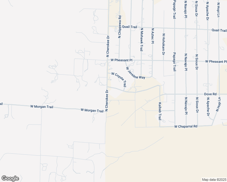 map of restaurants, bars, coffee shops, grocery stores, and more near 3920 West Roadrunner Drive in Chino Valley