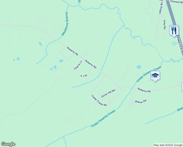 map of restaurants, bars, coffee shops, grocery stores, and more near 124 9 J Drive in Newport