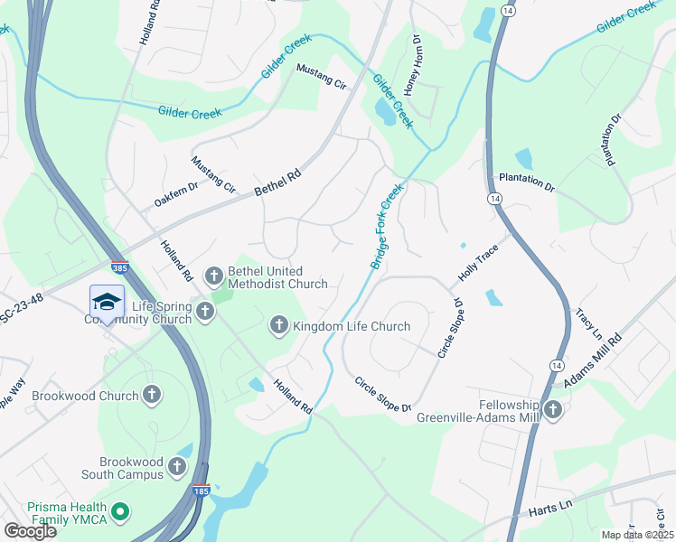 map of restaurants, bars, coffee shops, grocery stores, and more near 405 Netherland Lane in Simpsonville