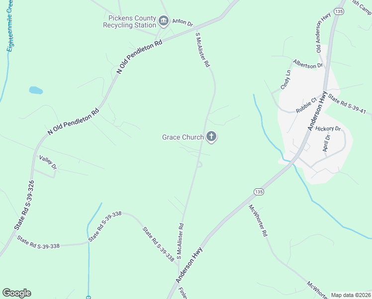 map of restaurants, bars, coffee shops, grocery stores, and more near 238 South McAlister Road in Easley