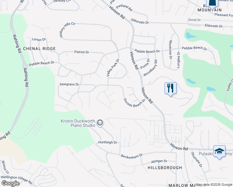 map of restaurants, bars, coffee shops, grocery stores, and more near 9 Melrose Cove in Little Rock