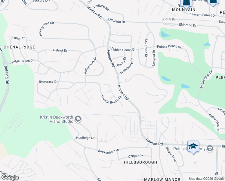 map of restaurants, bars, coffee shops, grocery stores, and more near 5 La Scala Court in Little Rock