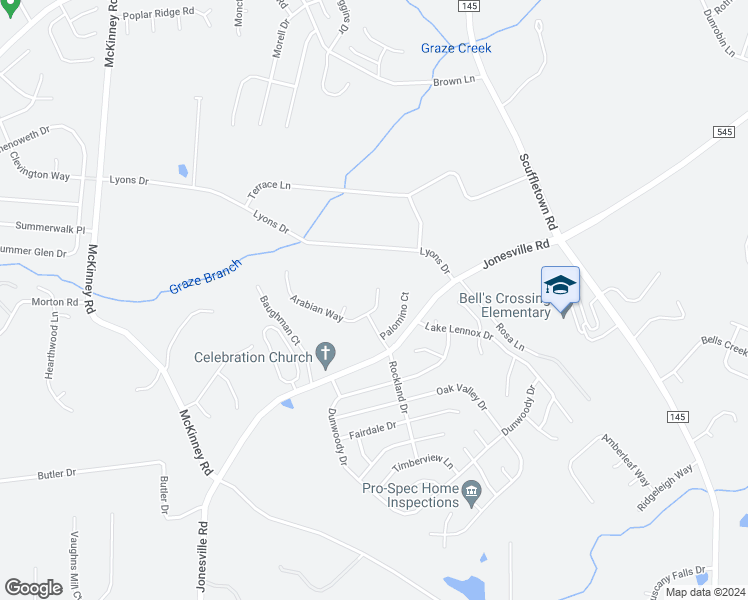 map of restaurants, bars, coffee shops, grocery stores, and more near 305 Jockey Court in Simpsonville
