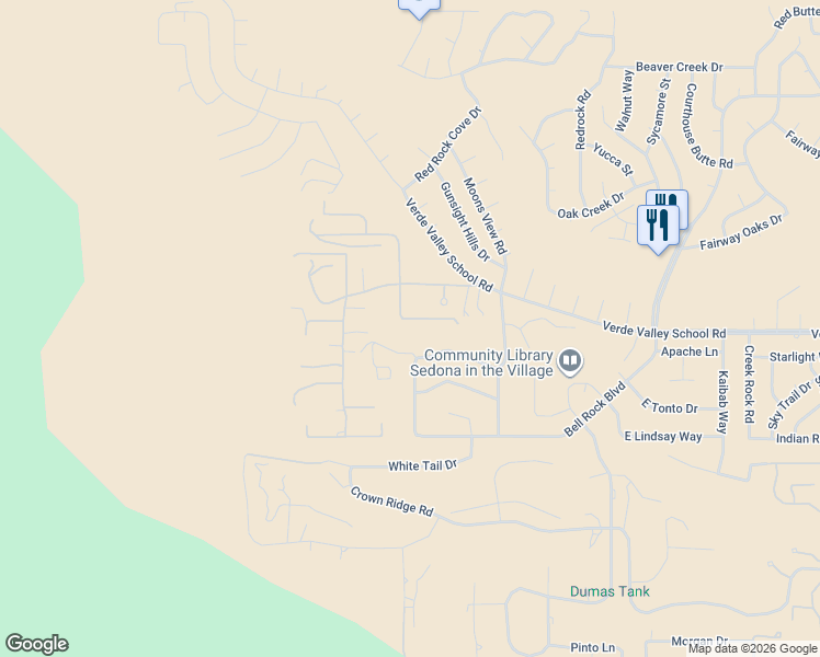 map of restaurants, bars, coffee shops, grocery stores, and more near 565 Deer Pass Drive in Sedona