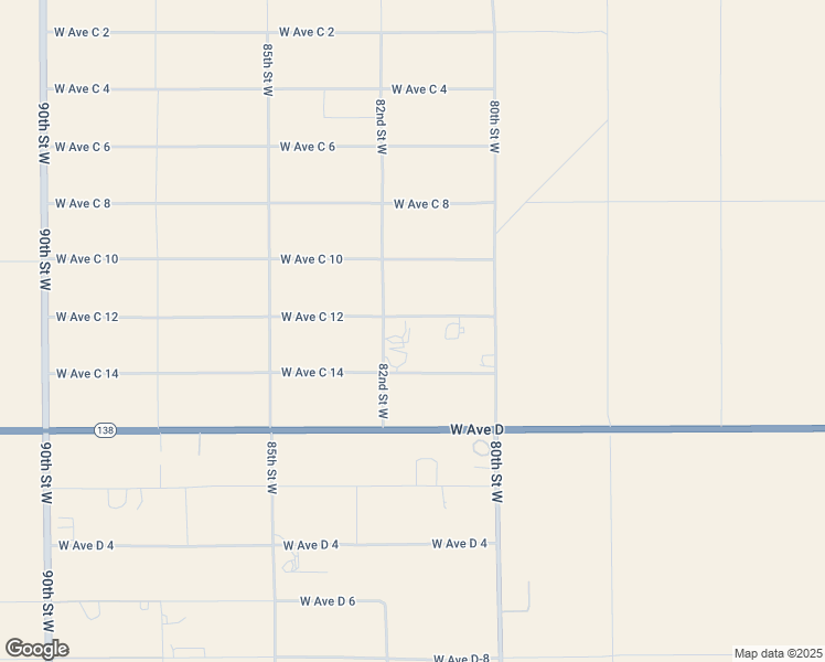 map of restaurants, bars, coffee shops, grocery stores, and more near 8116 West Avenue C12 in Lancaster