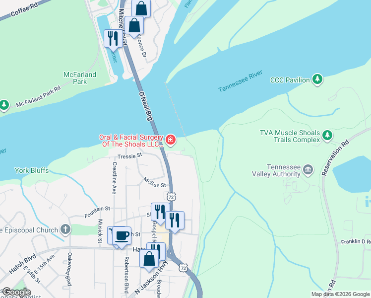 map of restaurants, bars, coffee shops, grocery stores, and more near 2210 Ashe Boulevard in Sheffield