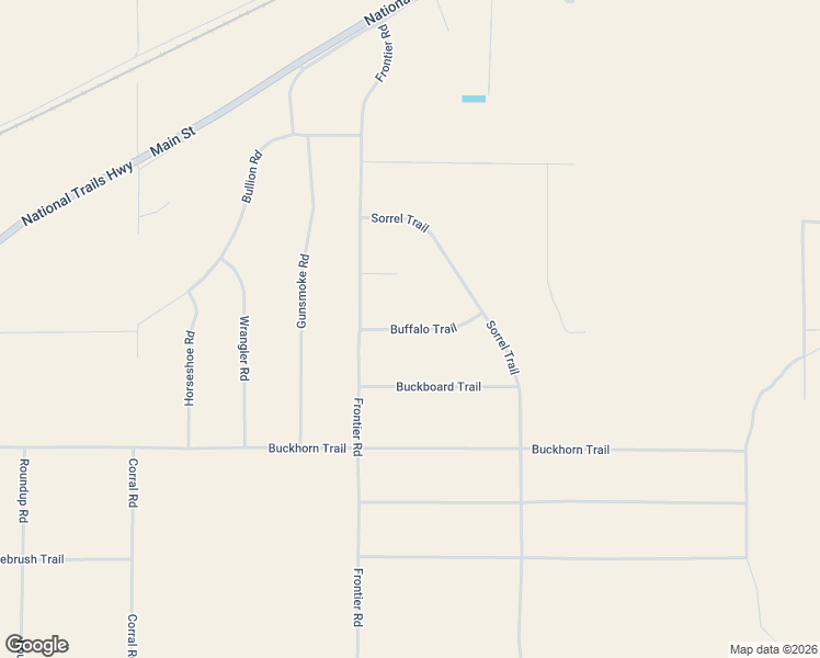 map of restaurants, bars, coffee shops, grocery stores, and more near Buffalo Trail in San Bernardino County