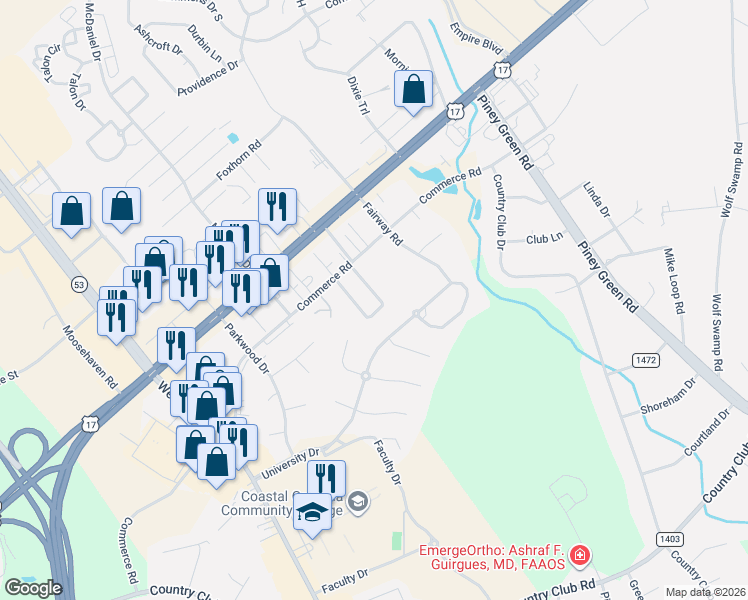 map of restaurants, bars, coffee shops, grocery stores, and more near 200 Marlene Drive in Jacksonville