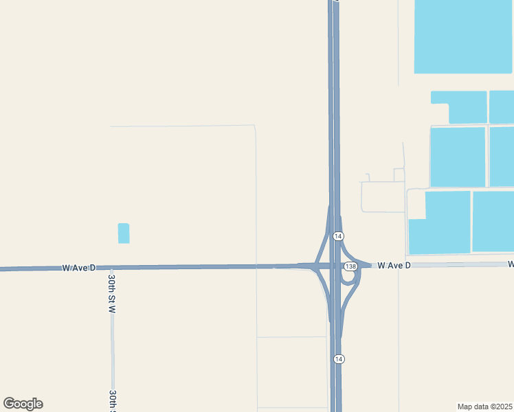 map of restaurants, bars, coffee shops, grocery stores, and more near 25th Street West in Lancaster