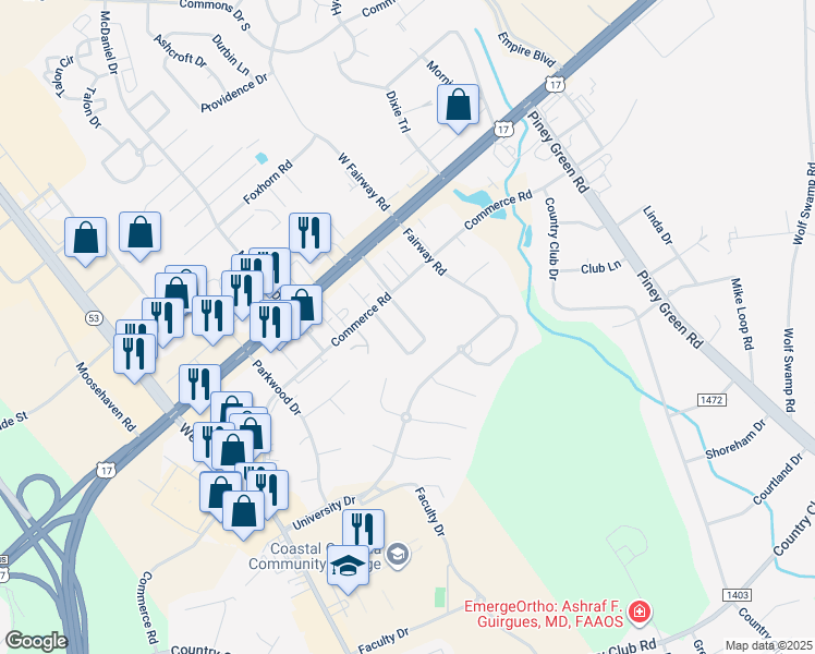 map of restaurants, bars, coffee shops, grocery stores, and more near 200 Marlene Drive in Jacksonville