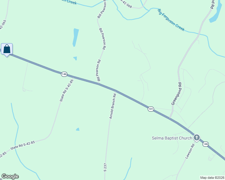map of restaurants, bars, coffee shops, grocery stores, and more near 5590 Highway 101 South in Woodruff