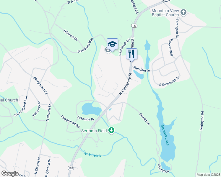 map of restaurants, bars, coffee shops, grocery stores, and more near 9 Standpoint Vista Drive in Walhalla