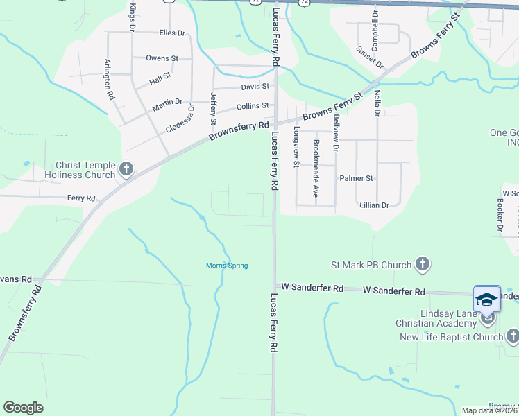 map of restaurants, bars, coffee shops, grocery stores, and more near 15272 Lucas Ferry Road in Athens