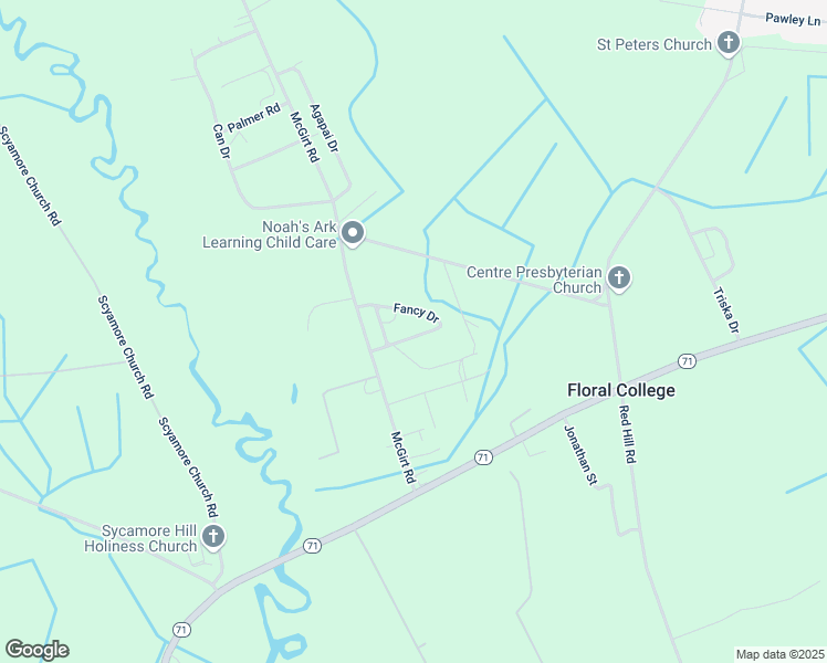 map of restaurants, bars, coffee shops, grocery stores, and more near 75 Apple Road in Maxton