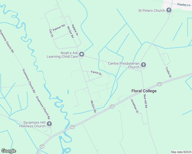 map of restaurants, bars, coffee shops, grocery stores, and more near 75 Apple Road in Maxton