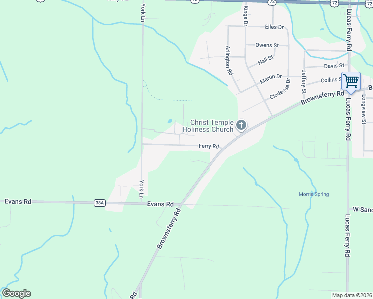 map of restaurants, bars, coffee shops, grocery stores, and more near 17222 Ferry Road in Athens