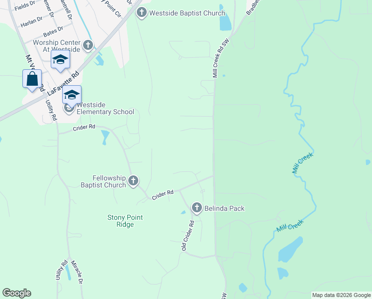 map of restaurants, bars, coffee shops, grocery stores, and more near 810 Mill Creek Road in Rocky Face