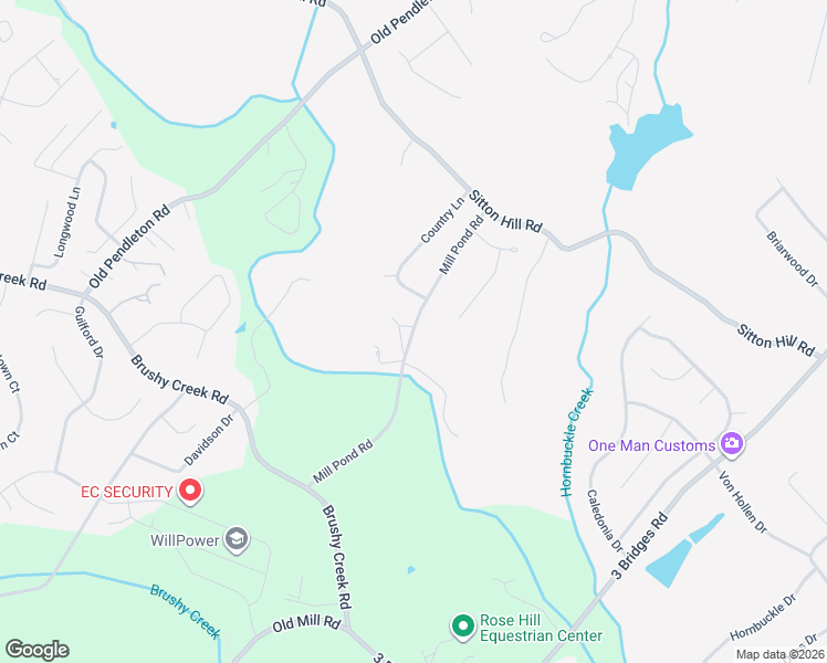 map of restaurants, bars, coffee shops, grocery stores, and more near Mill Pond Road in Powdersville