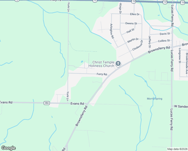 map of restaurants, bars, coffee shops, grocery stores, and more near 17222 Ferry Road in Athens