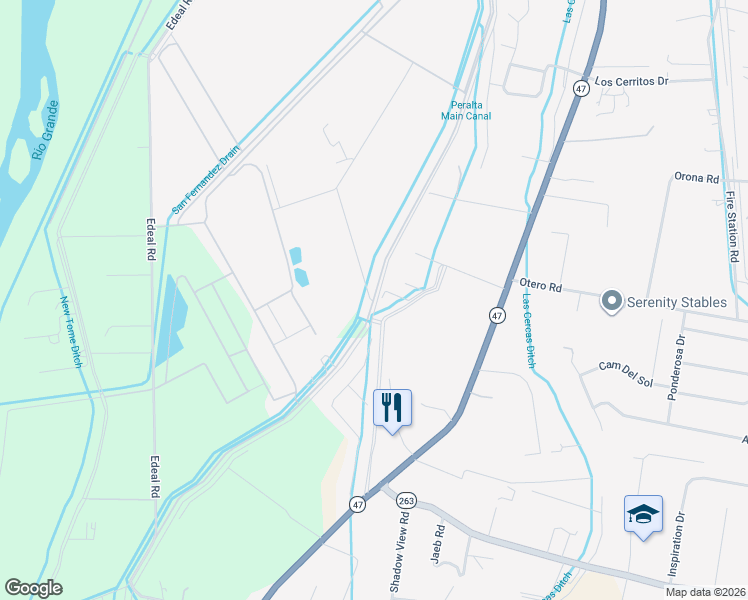 map of restaurants, bars, coffee shops, grocery stores, and more near in Los Lunas